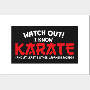 Watch Out I Know Karate Posters and Art